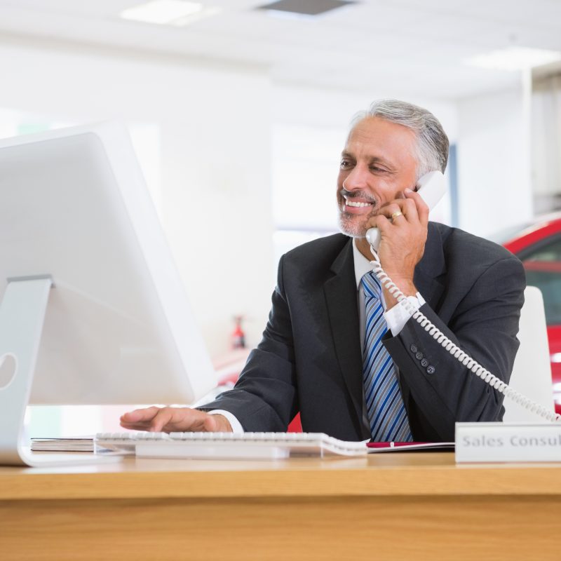 Sales Manager talking on phone